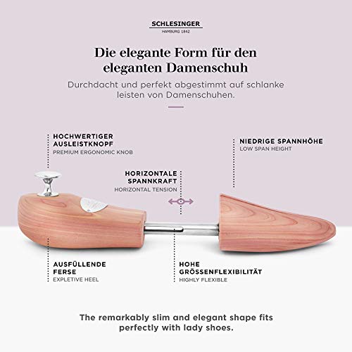 Schlesinger Hormas Para Zapatos de Hombre en Madera de Cedro para Controlar Olores y Absorber Humedad - Conserva tu Lujoso Calzado de Piel en Perfectas Condiciones - Tallas 39 a 48 / Modelo Königin