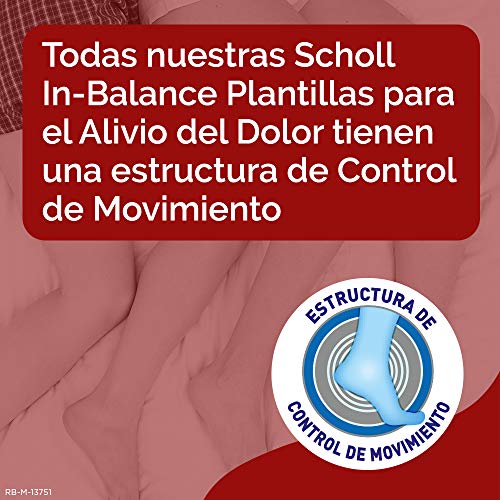 Scholl Plantilla In-Balance para el alivio del dolor de rodilla y talón, 1 par, talla L (42.5 - 45)