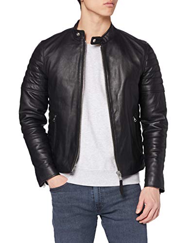 Schott NYC LCJOE Chaqueta de cuero, Negro (Black), XXL para Hombre