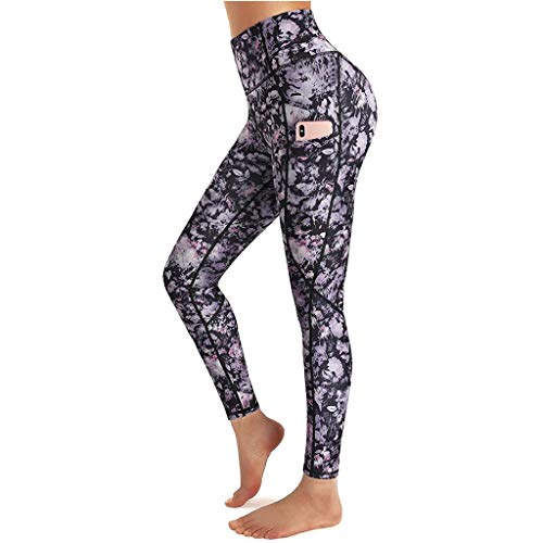 SHOBDW Mujeres Carta de Moda Estirar Imprimir Push Up Entrenamiento Leggings Gimnasio Deportes Gimnasio Cintura Alta Mallas para Correr Pantalones de Yoga Pantalones Deportivos Suaves(Negro,S)