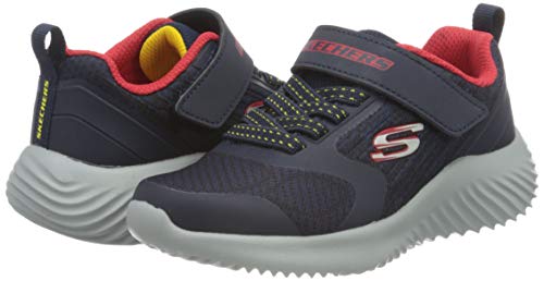 Skechers Bounder, Zapatillas, Textil Azul Marino Ribete de Oro Rojo, 35 EU