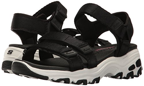 Skechers D'LITES Fresh Catch, Sandalia Mujer, Black, 39 1/3 EU