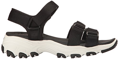 Skechers D'LITES Fresh Catch, Sandalia Mujer, Black, 39 1/3 EU