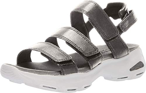 Skechers D'Lites Ultra-Fab Life, Sandalias de Punta Descubierta Mujer, Multicolor (Pew Black Duraleather), 37 EU