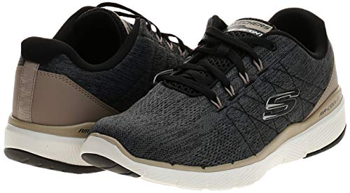 Skechers Flex Advantage 3.0-Stally, Zapatillas Deportivas Hombre, Negro (BLK Blue & Black Mesh/Black Trim), 44 EU