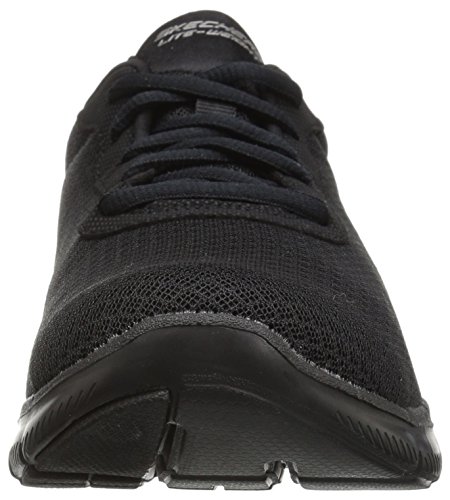 Skechers Flex Appeal 2.0-Newsmaker, Zapatillas Mujer, Negro (BBK Black Mesh/Duraleather/Trim), 38 EU