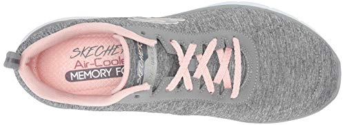 Skechers Flex Appeal 3.0-Insiders, Zapatillas Deportivas Mujer, Multicolor (GYLP Black & Gray Mesh/Black Trim), 38 EU