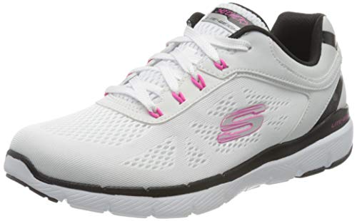 Skechers Flex Appeal 3.0-Quick Voyage, Zapatillas sin Cordones Mujer, Multicolor Blanco Azul Hot Pink Wbhp, 39 EU