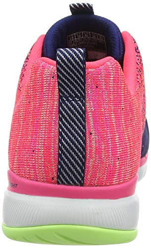 Skechers Flex Appeal 3.0, Zapatillas Mujer, Nvy Knit Coral Trim, 41 EU