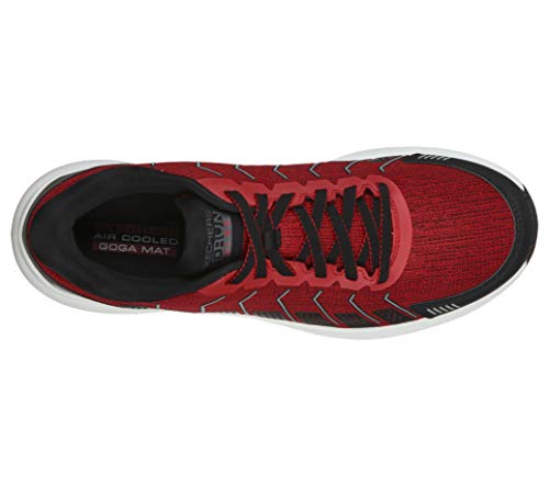 Skechers GO Run Pulse, Zapatillas Hombre, Ribete Negro sintético Rojo, 45.5 EU