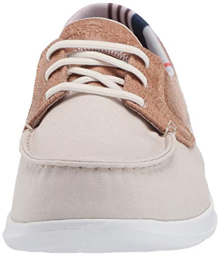 Skechers GO Walk Lite, Zapatillas Mujer, Beige Natural Textile Trim Nat, 40 EU