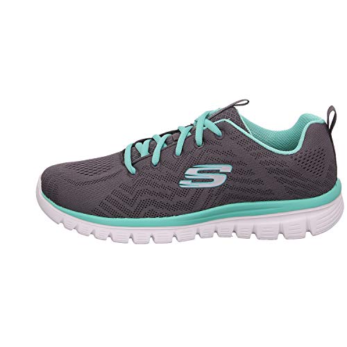 Skechers Graceful-Get Connected, Zapatillas Mujer, Gris (CCGR Black Mesh/Trim), 37 EU