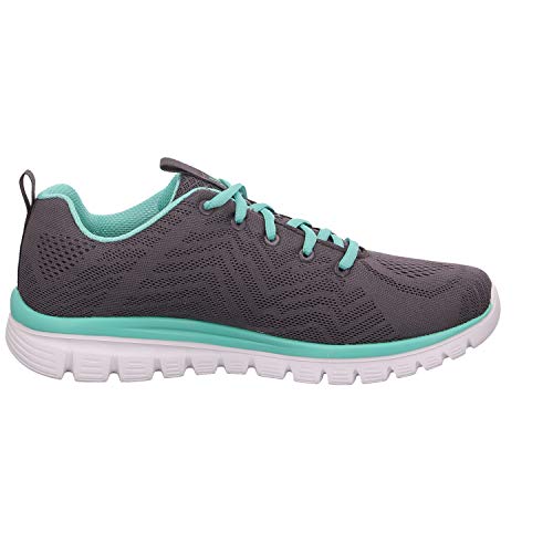 Skechers Graceful-Get Connected, Zapatillas Mujer, Gris (CCGR Black Mesh/Trim), 38 EU