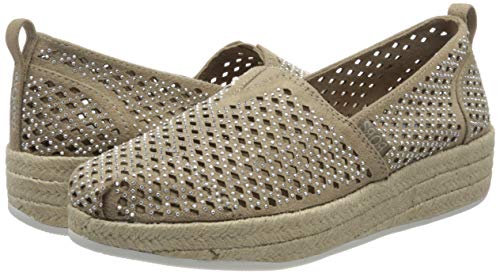 Skechers Highlights 2.0, Alpargatas Mujer, Beige Oscuro Gris Oscuro Dktp, 40 EU