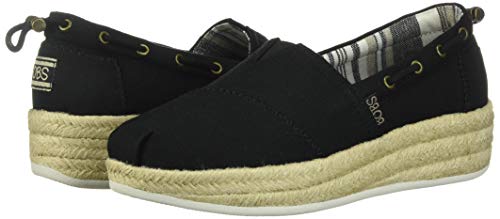 Skechers Highlights 2.0 Yacht Master, Zapatillas sin Cordones Mujer, Negro Negro Lona Negro, 38 EU