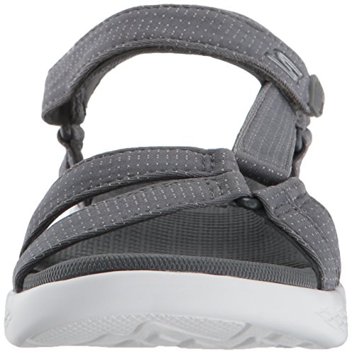 Skechers On The Go 600-Brilliancy, Sandalia con Pulsera Mujer, Gris (Charcoal), 39 EU