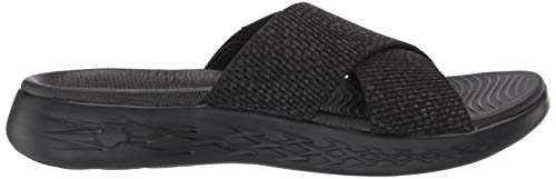 Skechers On-The-go 600, Sandalias de Punta Descubierta Mujer, Negro (Black Textile BBK), 41 EU