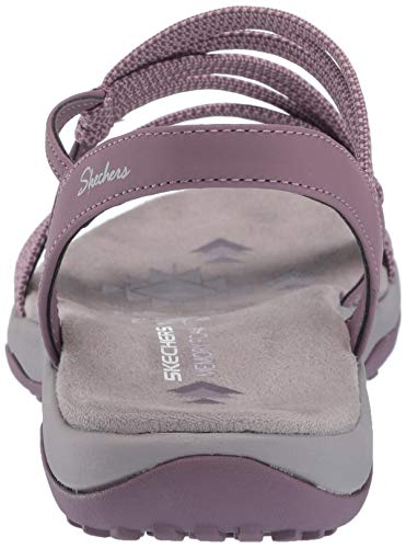 Skechers Reggae Slim-Skech Appeal, Sandalias de Punta Descubierta Mujer, Multicolor (Plum Black & White Gore), 39 EU