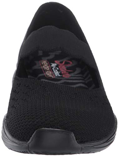 Skechers Seager-Power Hitter, Merceditas Mujer, Negro (BBK Black Flat Knit), 38.5 EU