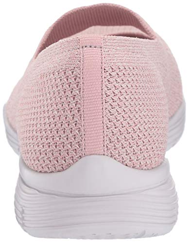 Skechers Seager-Power Hitter, Merceditas Mujer, Rosado (Ros Black Flat Knit), 41 EU