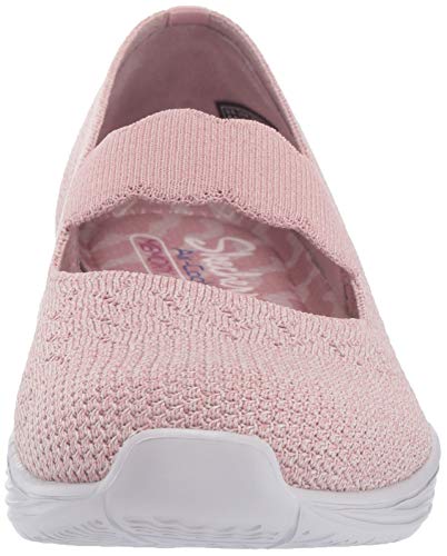 Skechers Seager-Power Hitter, Merceditas Mujer, Rosado (Ros Black Flat Knit), 41 EU