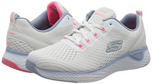 Skechers Solar Fuse Cosmic View, Zapatillas Mujer, Blanco Blanco Malla Azul Rosa Ribete Wblp, 40 EU