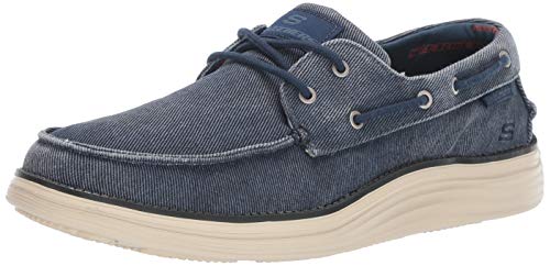 Skechers Status 2.0 Lorano, Náuticos Hombre, Azul (Navy Canvas Nvy), 43 EU