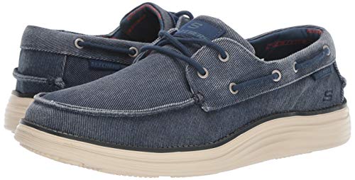 Skechers Status 2.0 Lorano, Náuticos Hombre, Azul (Navy Canvas Nvy), 43 EU