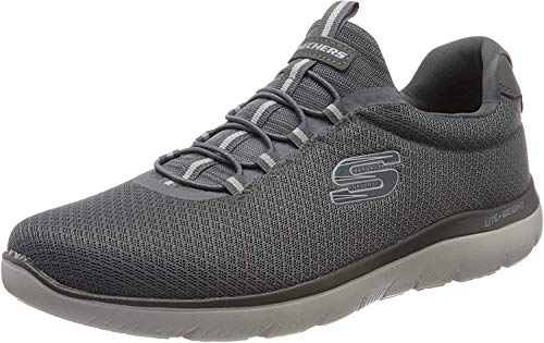 Skechers Summits, Zapatillas sin Cordones Hombre, Gris (Charcoal Mesh/Trim Charcoal), 42 EU