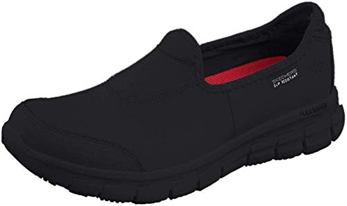 Skechers Sure Track, Zapatos de Trabajo Mujer, Negro (BBK Black Leather), 41 EU