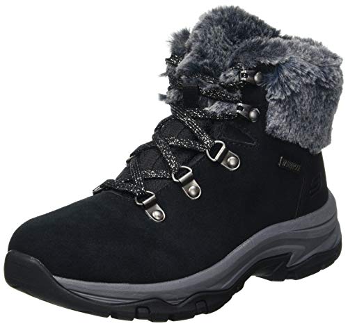 Skechers Trego-Falls Finest, Botas Cortas al Tobillo Mujer, Negro (BLK Black Suede/Nylon), 36 EU