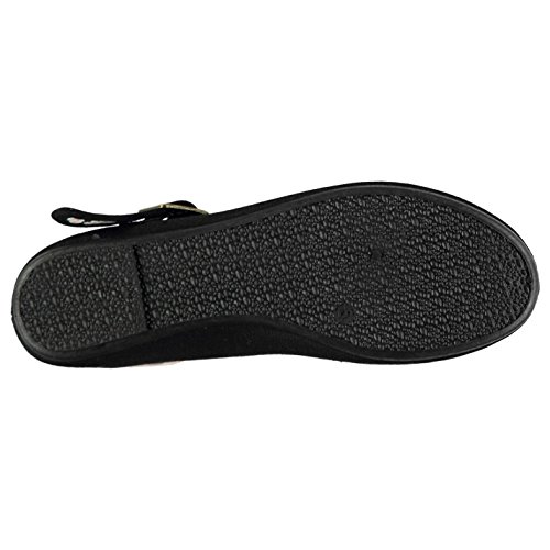 Slazenger Mujer Zapatillas Merceditas De Lona Mary Jane Negro 37