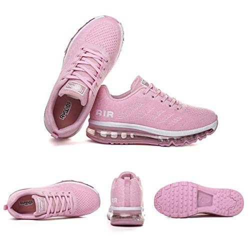 Smarten Zapatillas de Running Hombre Mujer Air Correr Deportes Calzado Verano Comodos Zapatillas Sport Pink 35 EU