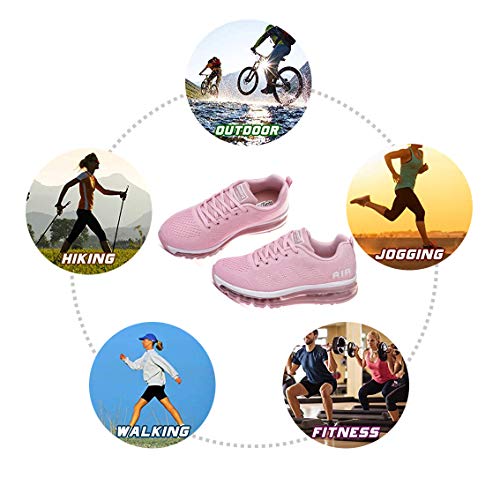 Smarten Zapatillas de Running Hombre Mujer Air Correr Deportes Calzado Verano Comodos Zapatillas Sport Pink 35 EU