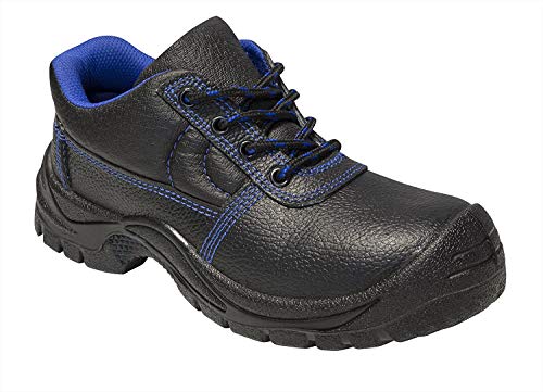 strongAnt - Zapatos de Seguridad para Hombres S3 SRC Cuero Trabajo Puntera de Acero y Entresuela de Acero Antideslizante Botas Negro - 37