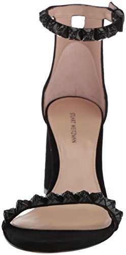 Stuart Weitzman 75ROSEMA sandalia con tacón para mujer, Negro (Black Luxe Suede), 38.5 EU