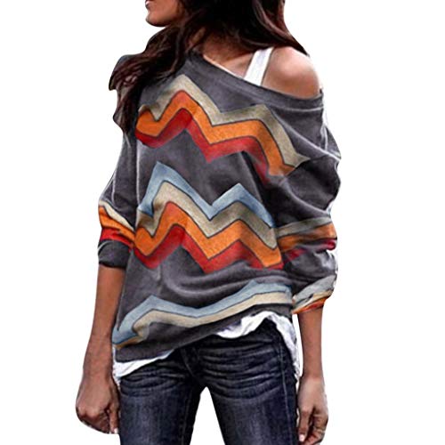 Sudadera para Mujer,Moda Manga Larga Casual Fuera del Hombro Sudaderas Cortos Cuello Redondo Jersey Mujer Otoño Primavera Blusa Tops Tumblr Suéter Mujer Abrigo Deportiva vpass