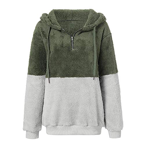 Sudaderas Capucha para Mujer, BBestseller Suéter de Doble Capa de Lana Polar Top Cardigan Tejido Sudaderas para Mujer Blusa Camiseta Tops Otoño e Invierno (S, Verde)