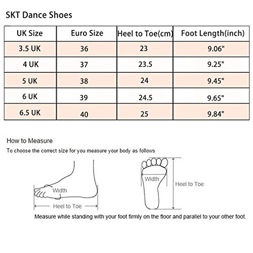 SUKUTU 2017 La Danza Atractiva del Jazz de la Salsa de Las Nuevas Mujeres del Estilo Baila el Baile de salón Latino del Partido del Tango Que los Altos Talones SU015 (9.06"/36EUR, Rosado)