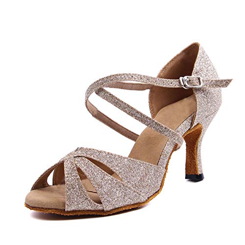 SUKUTU Zapatos de Baile Latino para Mujer Salón de Baile para Damas Rumba Waltz Salsa Chacha Samba Zapatos de Baile Jazz Modernos