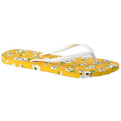 Superdry Super Sleek Flip Flop, Chanclas Mujer, Amarillo (Yellow AOP I6u), 40/41 EU