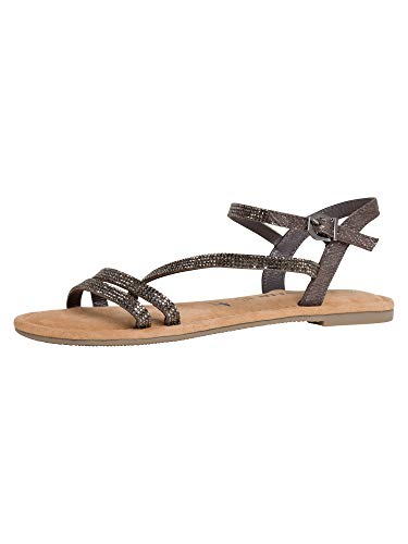 Tamaris 1-1-28113-24, Sandalias de Gladiador Mujer, Marrón (Pewter Glam 966), 36 EU