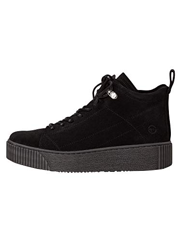 Tamaris Mujer Botas, señora Botas con Cordones, Zapatillas High Top,Calzado Deportivo,Cordones,Black,40 EU / 6.5 UK