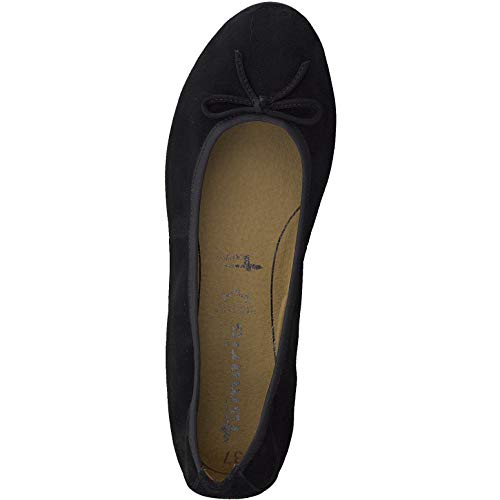 Tamaris Mujer Merceditas 22166-34, señora Bailarinas Clásicas, Zapatos Planos,Zapatos del Verano,Elegante,Ocio,Black,36 EU / 3.5 UK