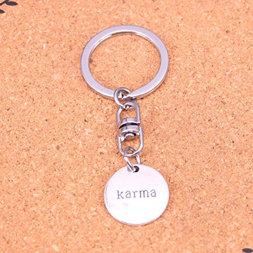 TAOYUE Llavero De Cadena Placas Chapadas En Plata Karma Llavero para Coche Colgante De Metal Bolsa Charm Llavero