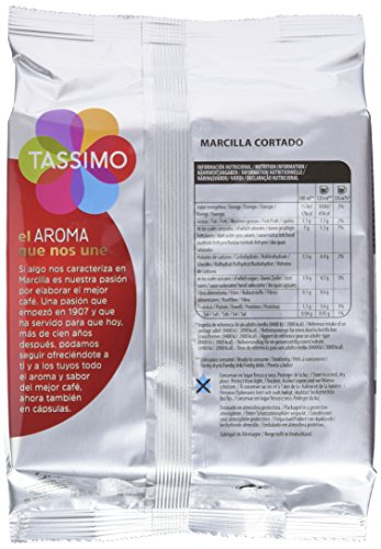 TASSIMO Marcilla Café Cortado - 5 paquetes de 16 cápsulas: Total 80 unidades