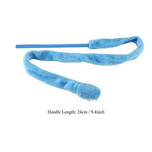 Teaser Cat, 3 Colores de Dibujos Animados en Forma de Serpiente Cat Teaser Wand Toy Interactiva Reutilizable Felpa Catnip Cat Toys Cat Funny Cat Kitten Pet Toy Toy(Azul)