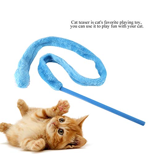 Teaser Cat, 3 Colores de Dibujos Animados en Forma de Serpiente Cat Teaser Wand Toy Interactiva Reutilizable Felpa Catnip Cat Toys Cat Funny Cat Kitten Pet Toy Toy(Azul)