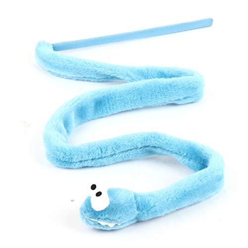 Teaser Cat, 3 Colores de Dibujos Animados en Forma de Serpiente Cat Teaser Wand Toy Interactiva Reutilizable Felpa Catnip Cat Toys Cat Funny Cat Kitten Pet Toy Toy(Azul)