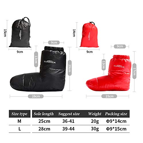 Tentock Mujer/Hombre Abajo Zapatillas Calcetines Botas de Invierno con Aislamiento Térmico Calzado Multifuncional para Interior Oficina en Casa(Rojo,M)